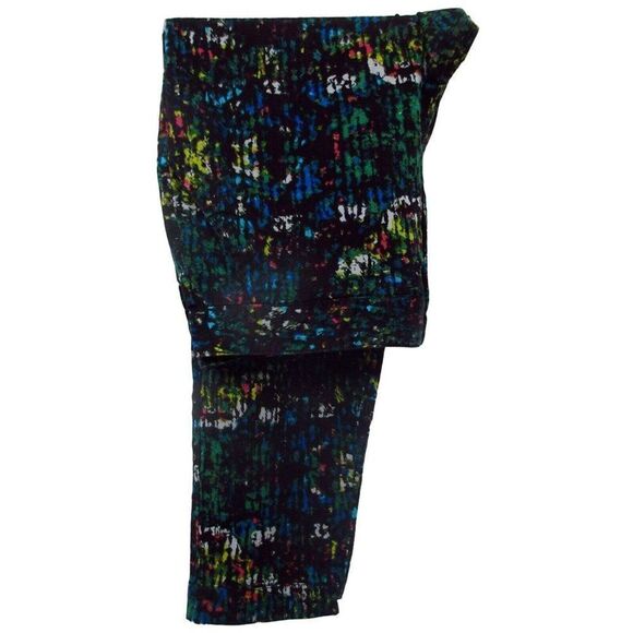 Derek Lam for Design Nation Black Multicolor Capri Pants Nightshade Cotton Sz 10 - Picture 4 of 9